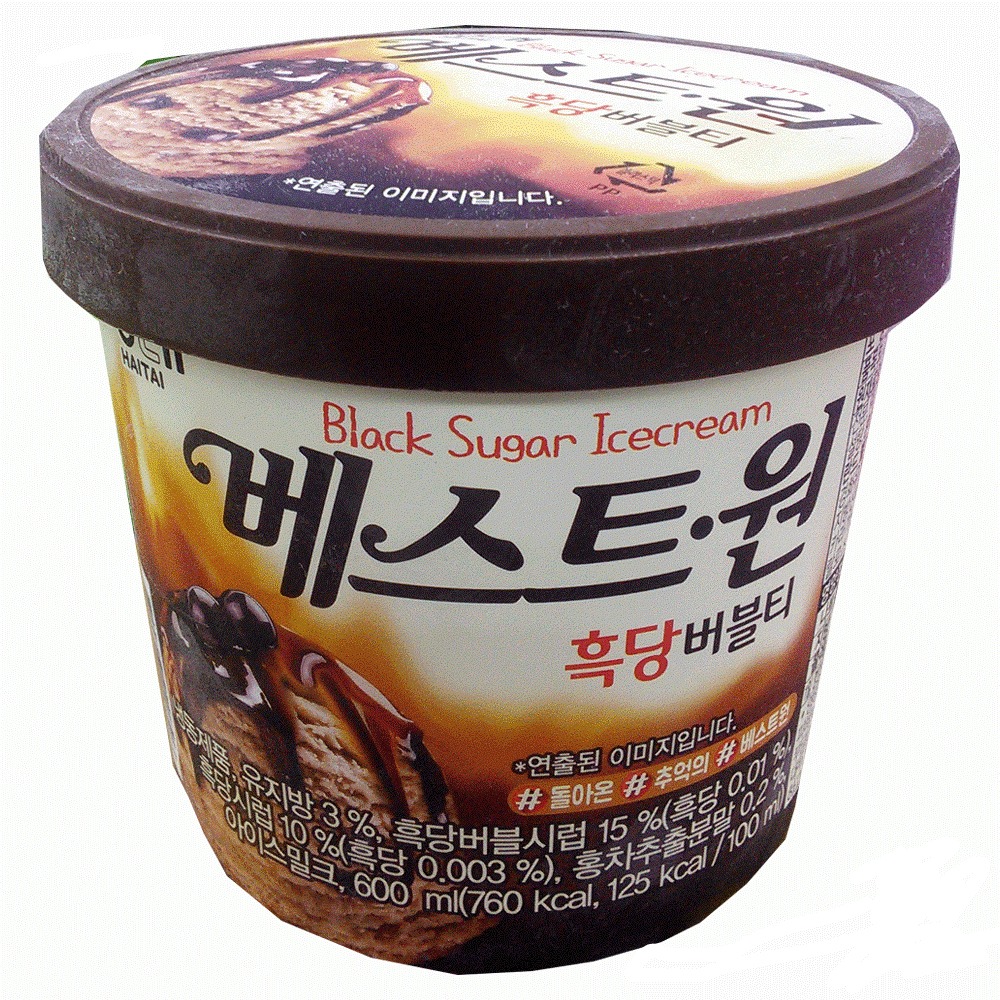 HAITAI Black sugar bubble tea Ice Cream Weee!