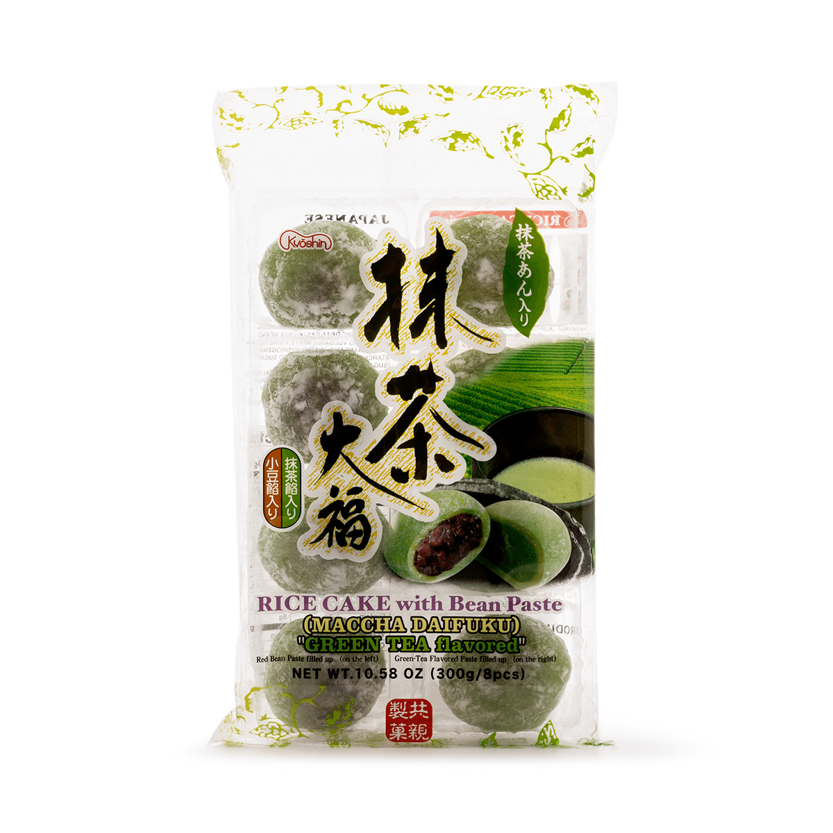 Pastel de Arroz Daifuku con Pasta de Frijol Sabor Té Verde Maccha Kyoshin, Congelado 300 gramo(s)
