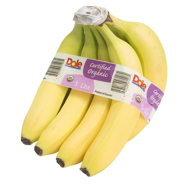 Evaxo Organic Bananas ( 3 lbs.) 1 bunch