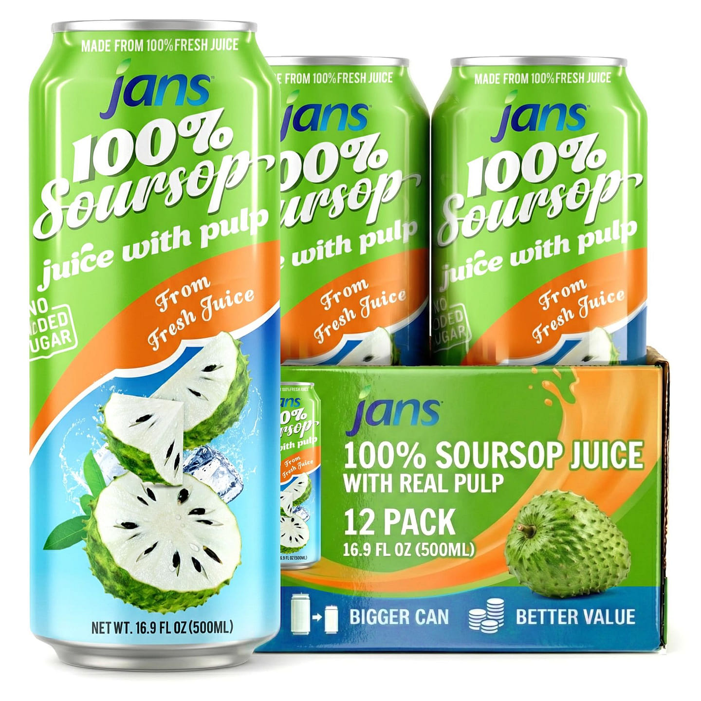 Soursop Juice with Pulp 16.9Fl Oz – Pack of 12 16.9 fl.oz*12 pack