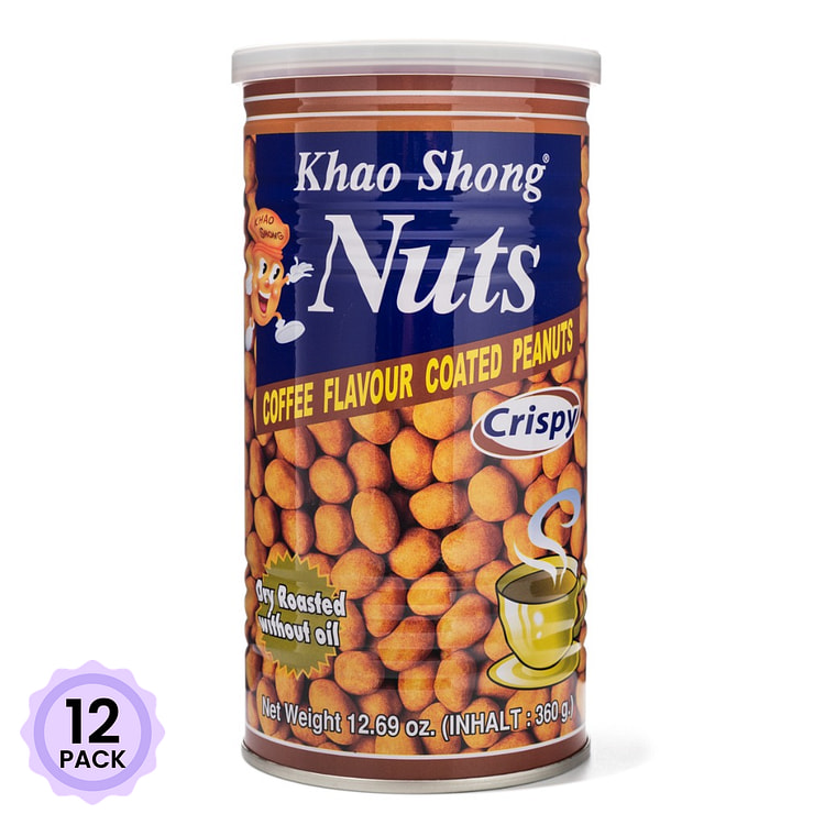 Khao Shong Nuts 花生豆 咖啡味 罐装 360 克*12 包