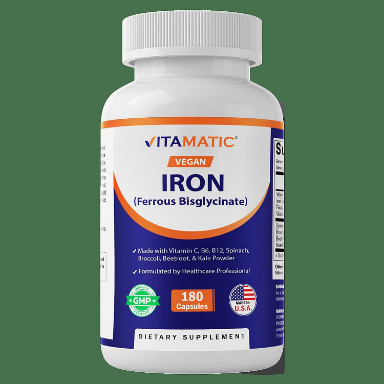 Vitamatic Vegan Iron, 180 Capsules 1 each