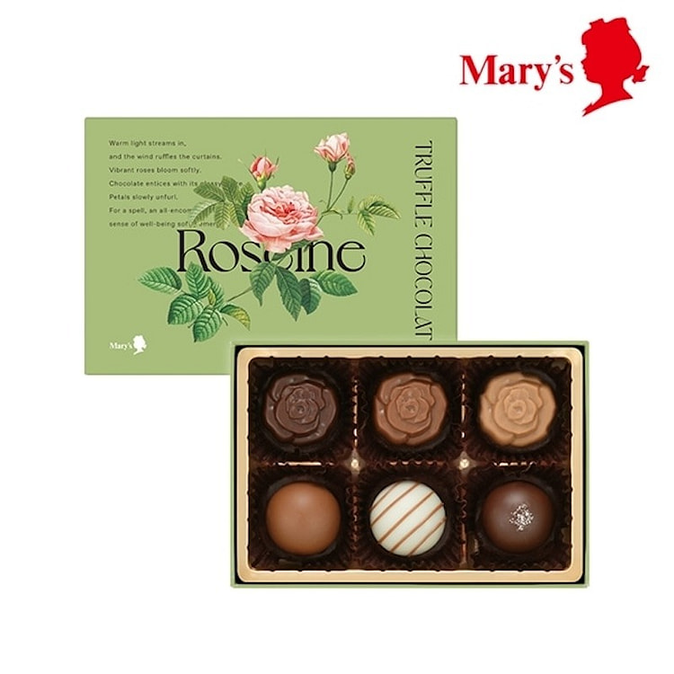 Mary Valentine Day Rose Truffle Chocolate 6pcs 1 box
