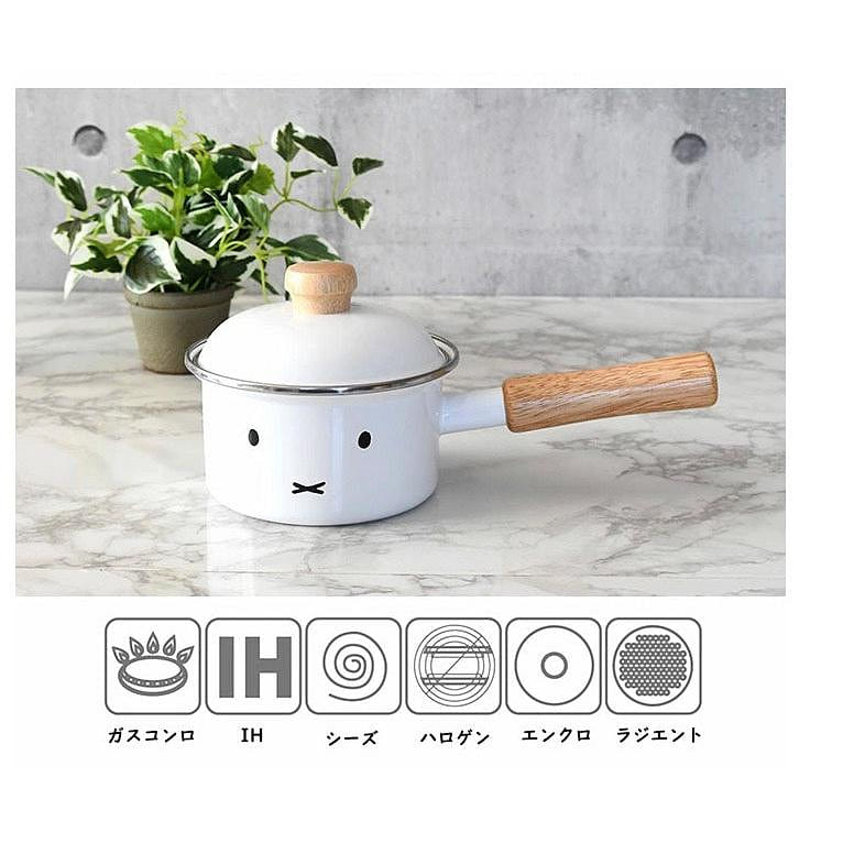 FUJIHORO x Miffy enamel milk pot with 2 lid 1 each