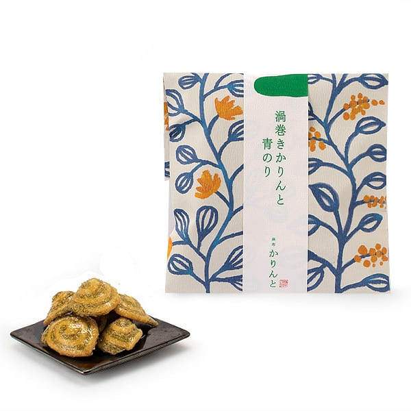 Azabu Juban Spiral Karinto with Green Nori 60g 1 each