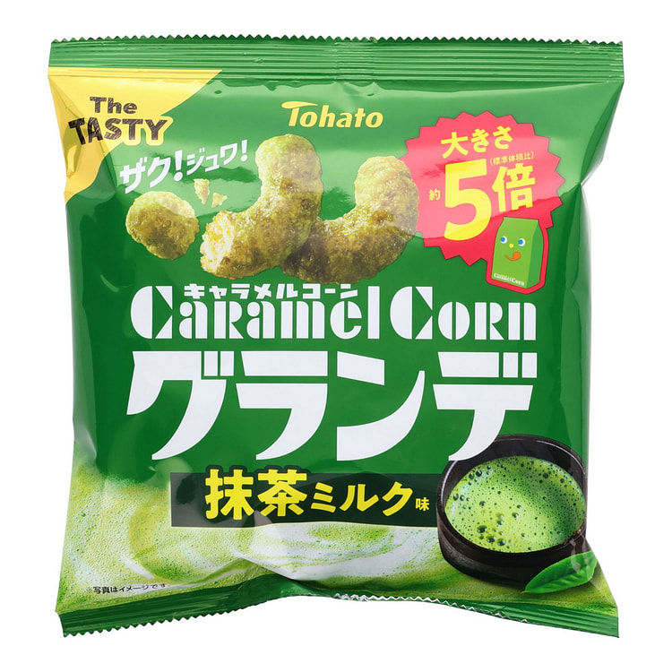 Tohato Caramel Corn Grande Puffs Matcha Milk