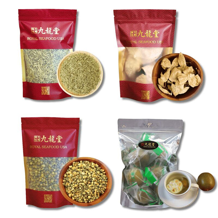 九龍堂 金银花陈皮 胎菊 罗汉果 清润茶4包组合装 15 盎司