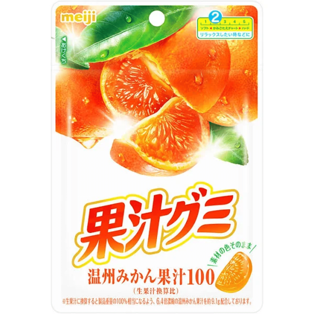 Meiji Fruit Juice Gummy Unshu Mandarin 54g 1Bag 1 count