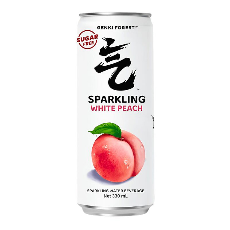 Genki Forest Sparkling Water, White Peach Flavor (min 3)