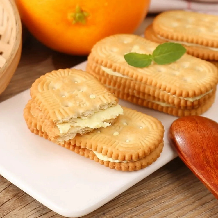 Kangyuan Sandwich Biscuits Old Traditional Orange Flavor Independent Small 