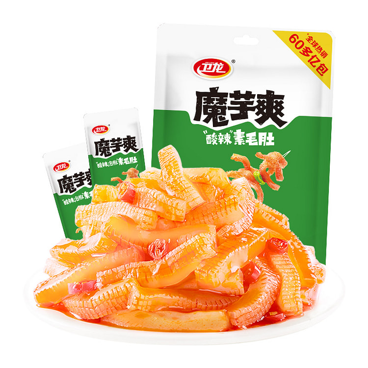 卫龙辣条魔芋爽酸辣味素毛肚解馋小零食休闲食品180g*1袋