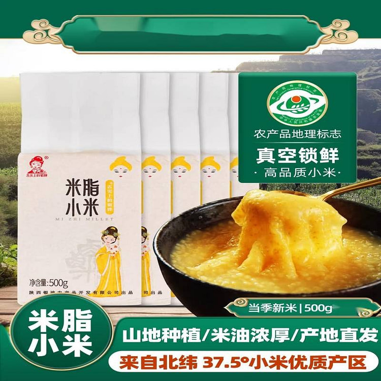 陕西米脂小米500g新米陕北黄小米小黄米油小米杂粮 500 克