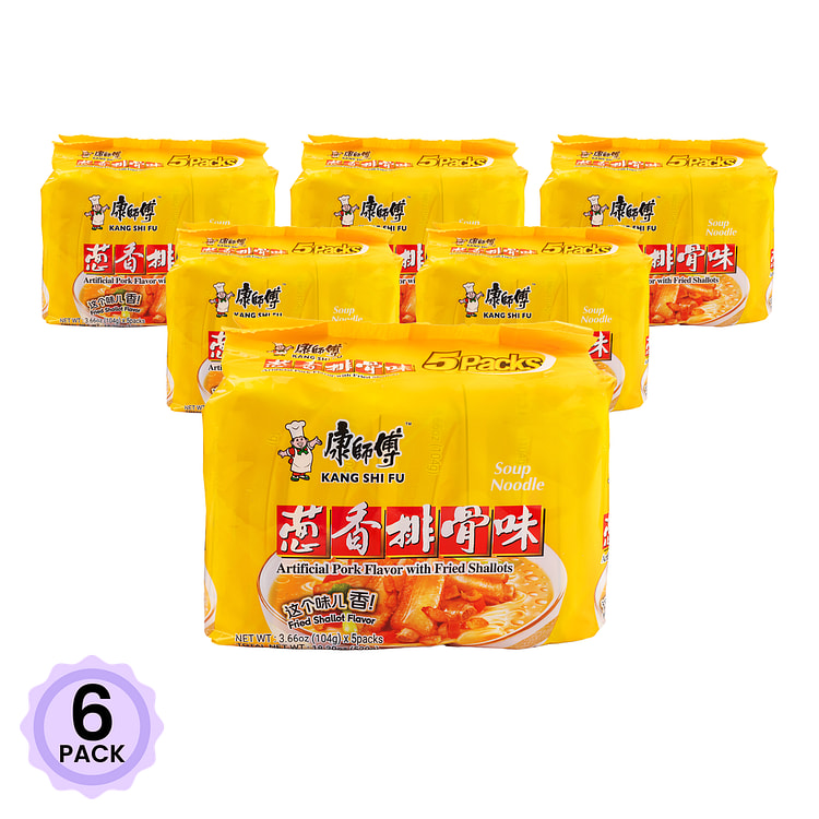 KSF Master Kong Instant Noodle 5 Pack Fried Shallots Pork Flavor 520 g*6 pa