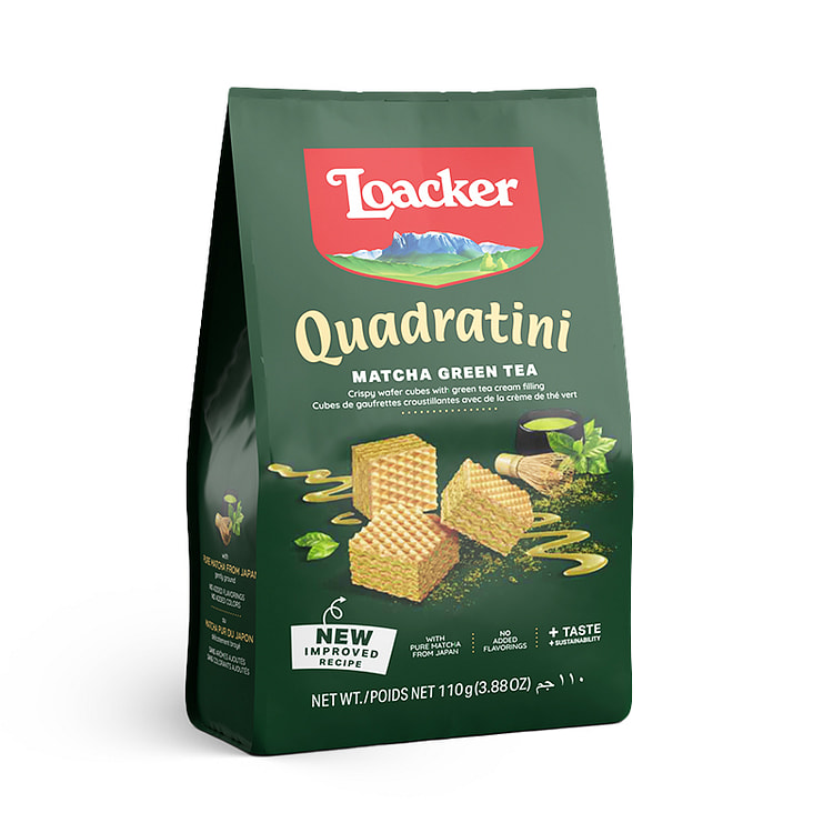 Loacker莱家零食威化饼干抹茶味110g*1袋