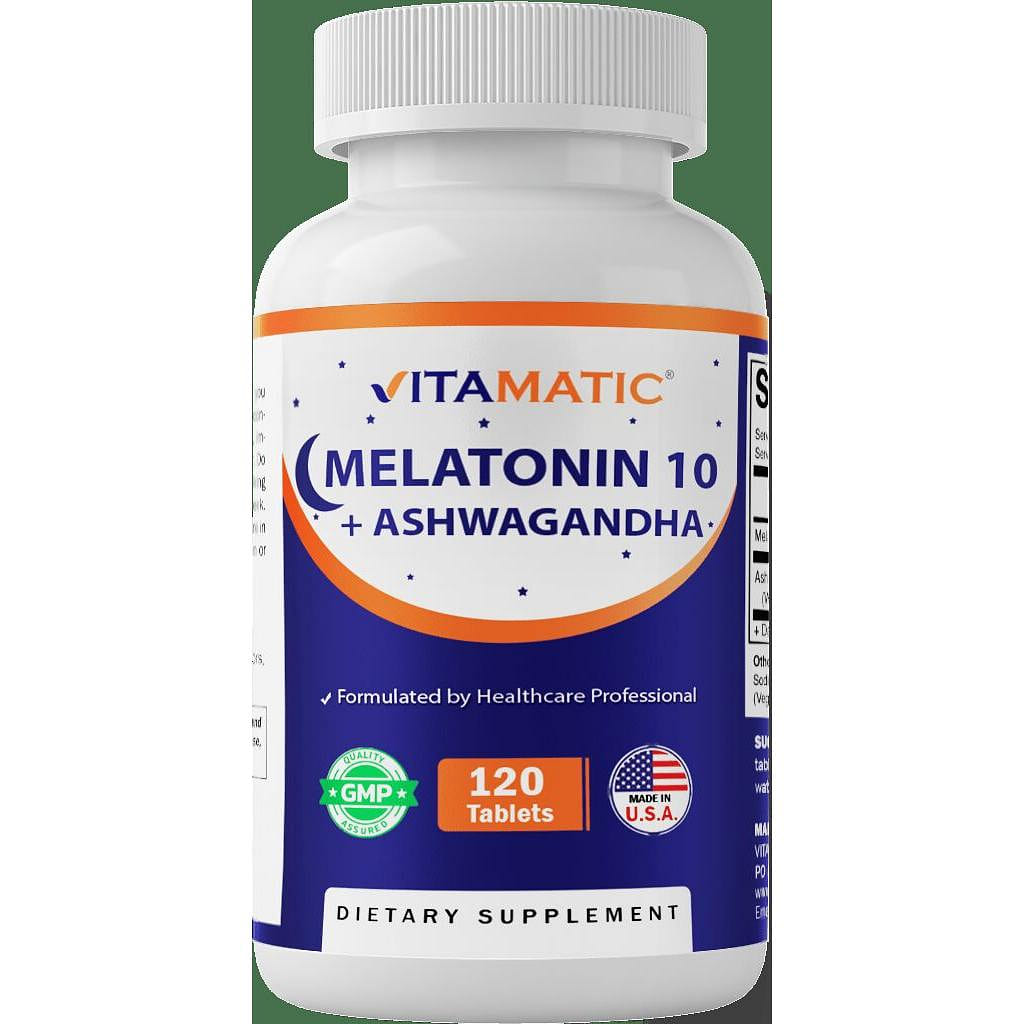 Melatonin 10mg with Ashwagandha 250 mg 120 Tablets 1 each