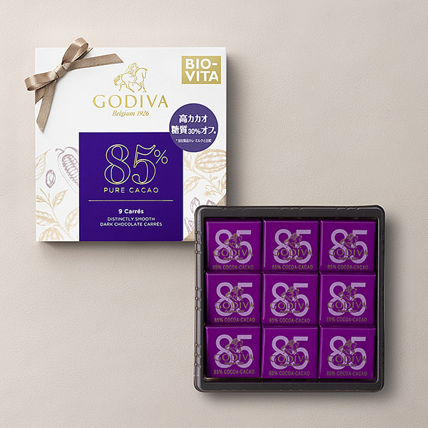 Godiva 85% 黑可可纯巧克力薄片 9枚入