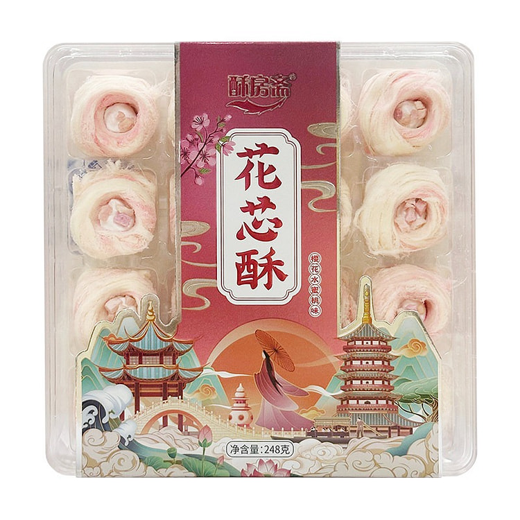酥房斋手撕古法花心酥樱花水蜜桃味*248g手工糕点 248 克