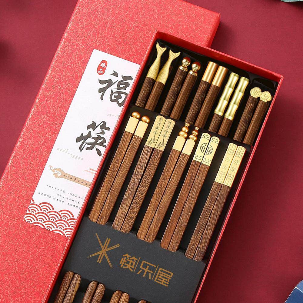 Perfect Fortune Pattern Chicken Wing WoodChopstick 1 each