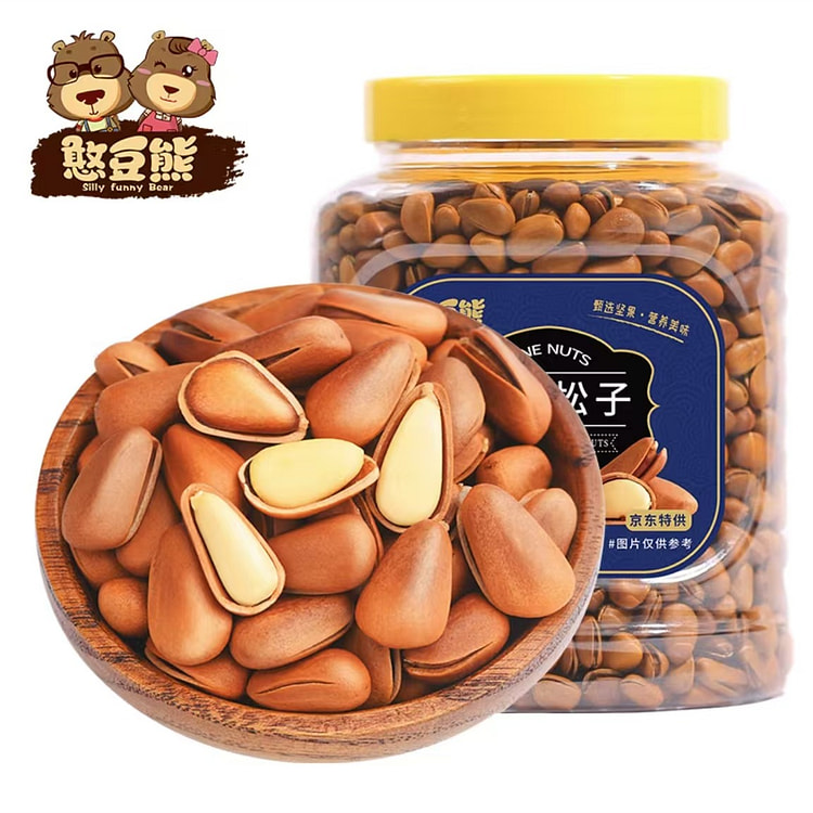 憨豆熊 东北松子 手剥开口红松子休闲零食每日坚果