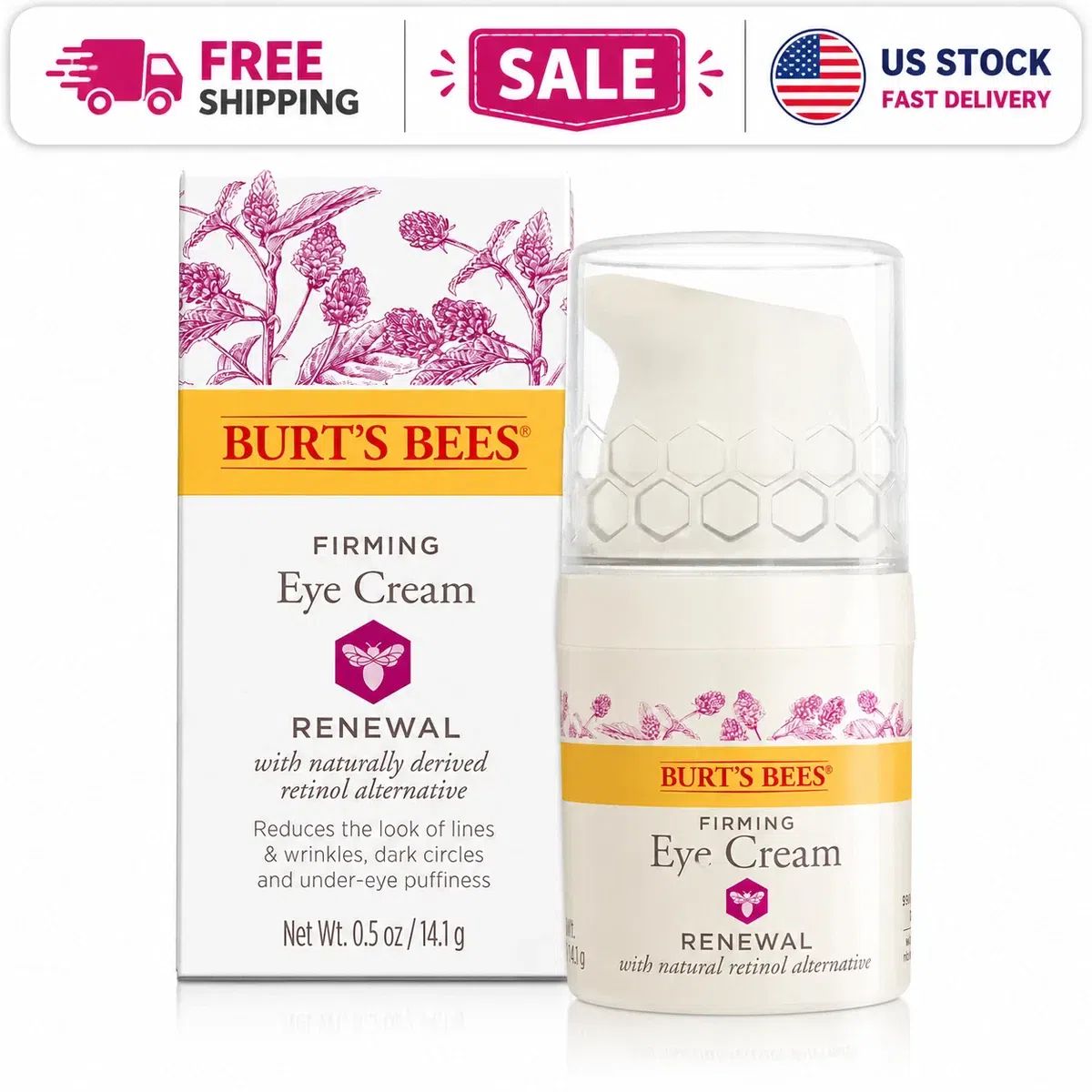 Burts Bees Renewal Firming Eye Cream Retinol 0.5oz 1 pack