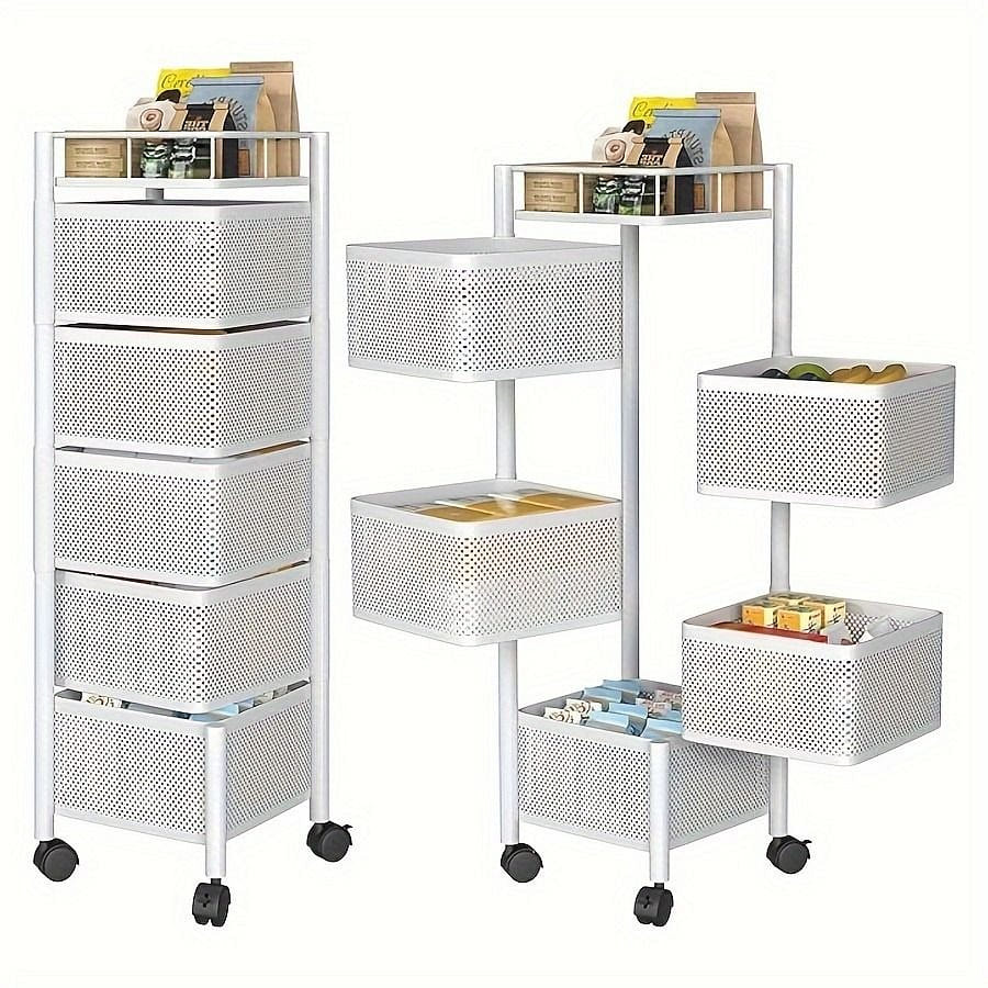 Rotating multi-layer storage rack White 1 count