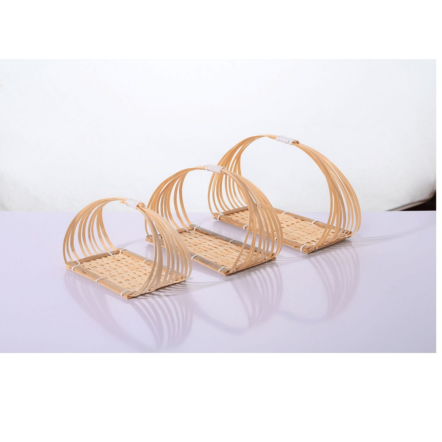 Handmade Bamboo Food Tray Decor (Set of 3 Sizes) 1 each