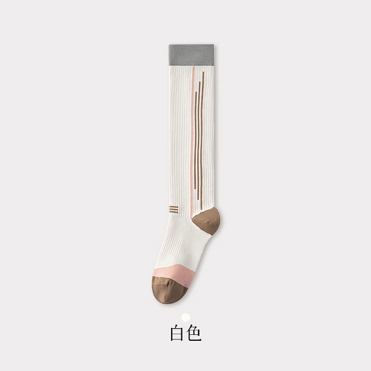 Compression Calf Socks Geometric#White 1Pair 1 each