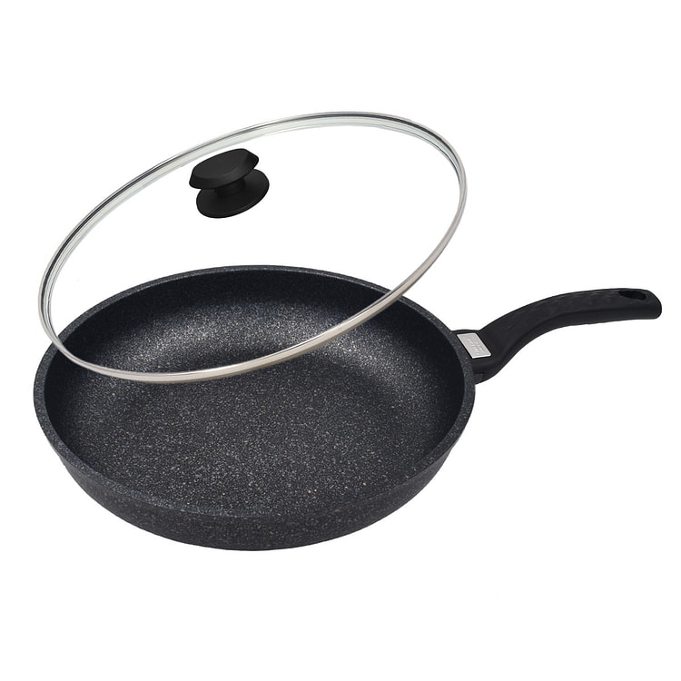 ACECOOK 28厘米大理石不粘煎锅带玻璃盖套装 1 箱