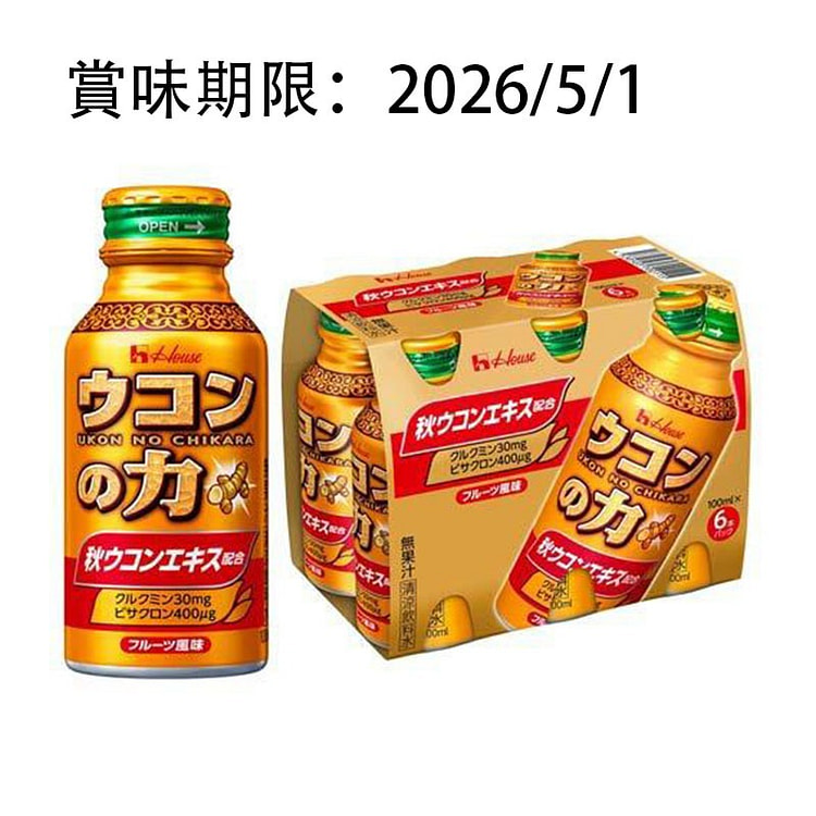 好侍 姜黄 饮料 水果风味 100ml*6 1 份