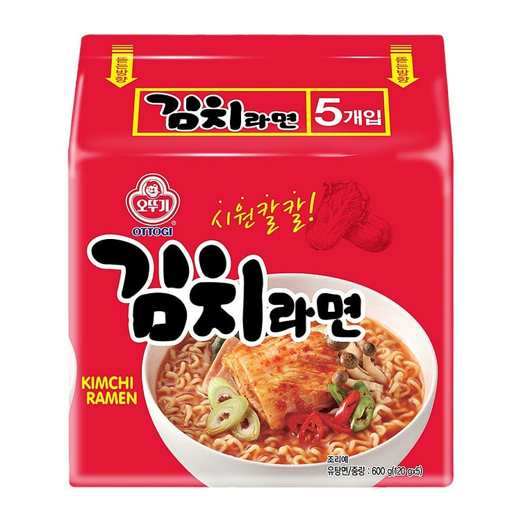 韩国不倒翁泡菜拉面120g*5包