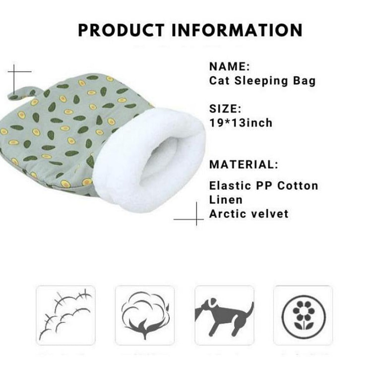 猫睡袋 让猫咪舒适入睡 牛油果色