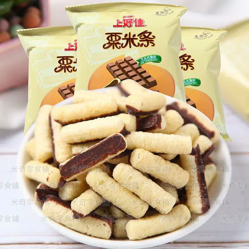 Shanghaojia chestnut rice strips, small snacks, gift pack, casual puffed snacks, chocolate flavor, 6g*1 bag 6 g