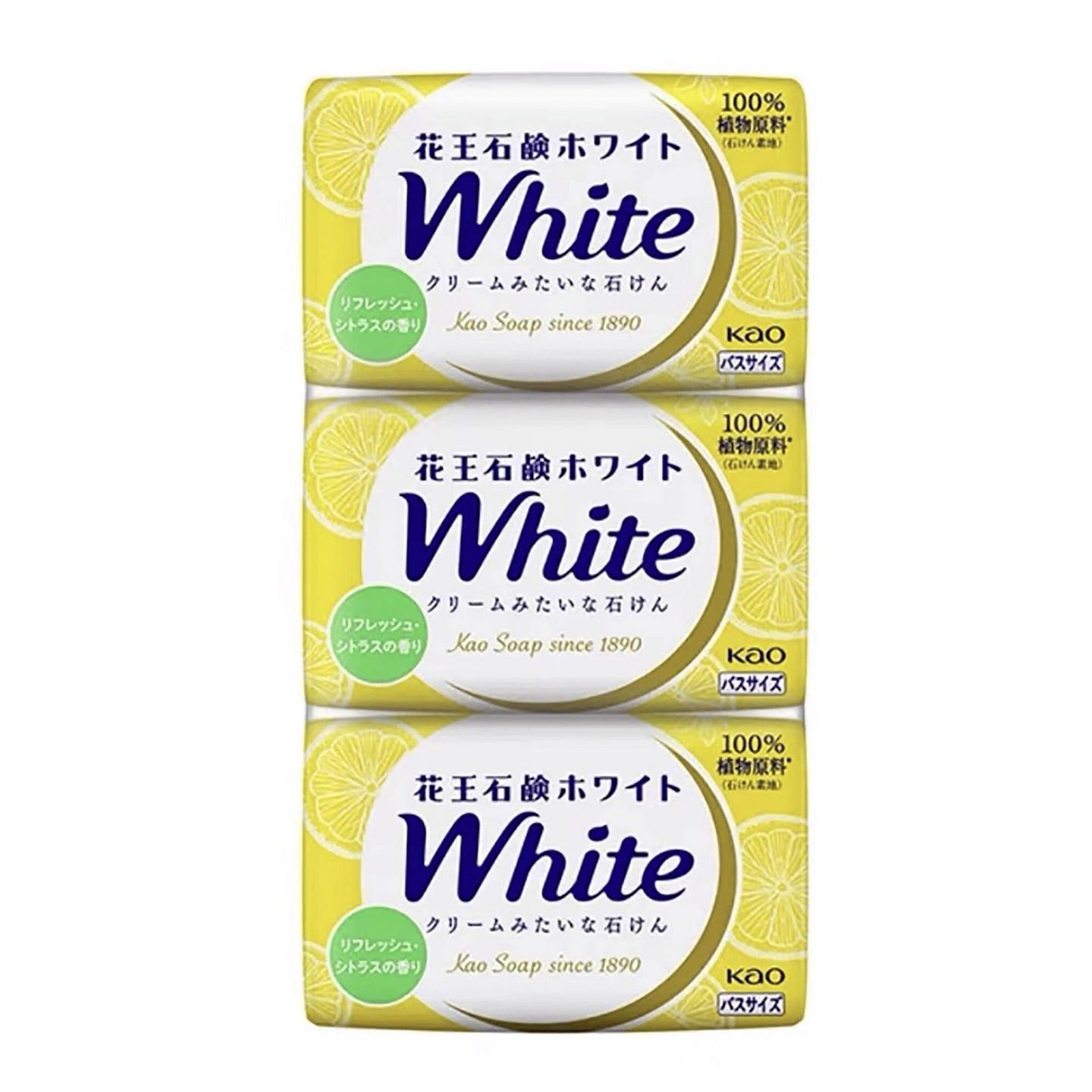 Kao White Soap Refreshing Citrus Scent 390g (3pcs) 1 pack