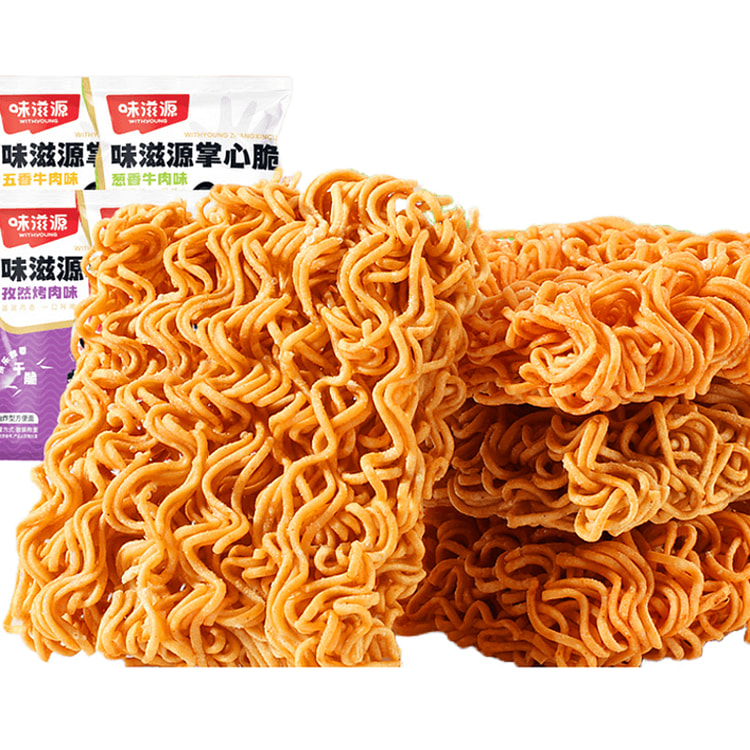 Wei Zi Yuan Crispy Noodles, Palm Crispy and Dry, Eating Instant Noodles wit