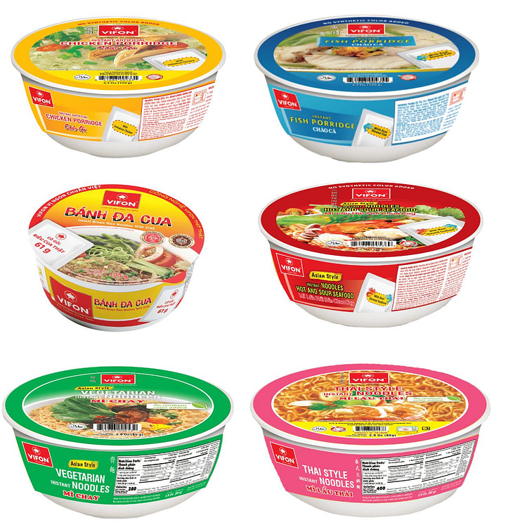VIFON 面条和粥组合装（6包） 1 箱