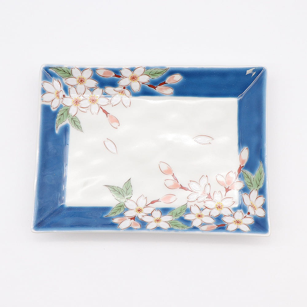 Kutani Ware Handmade Main Plate (Cherry Blossom, 6.77 x 5.03) Made in Japan 1 each