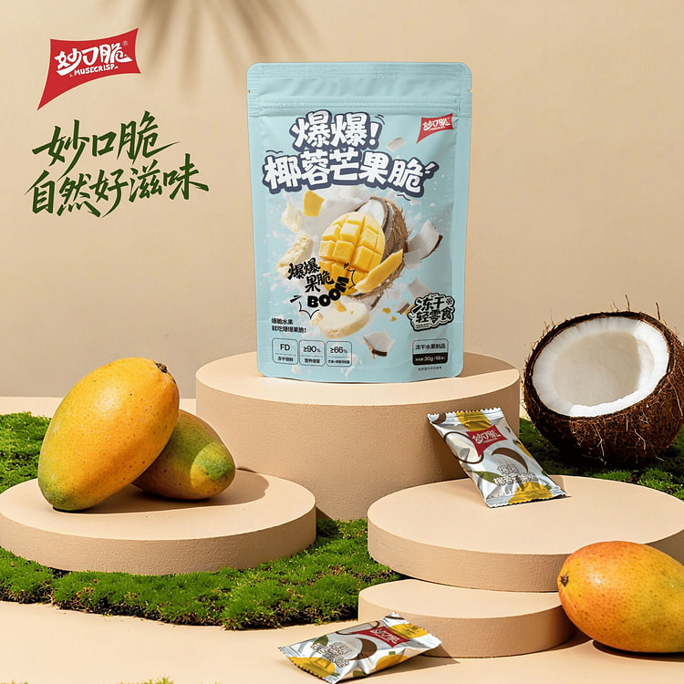 妙口脆 椰蓉芒果脆 冻干水果脆片 1袋 30 克