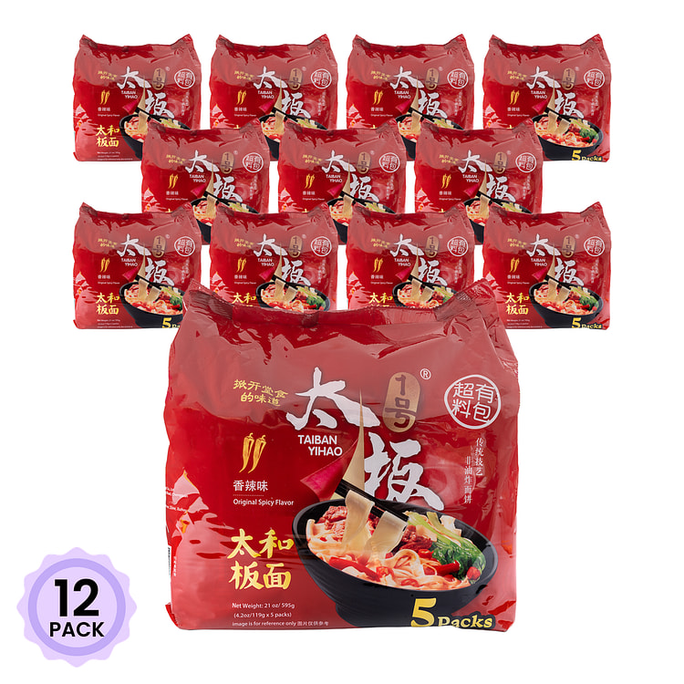 太和板面 太板一号 香辣味 5连包 595 克*12 包