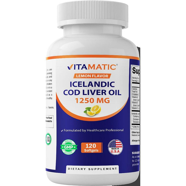 Icelandic Cod Liver Oil 1250mg 120 Softgels