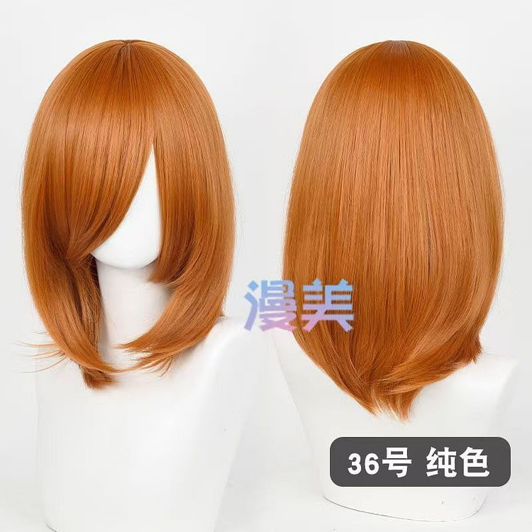 orange 40cm medium-length bangs wig 1 each