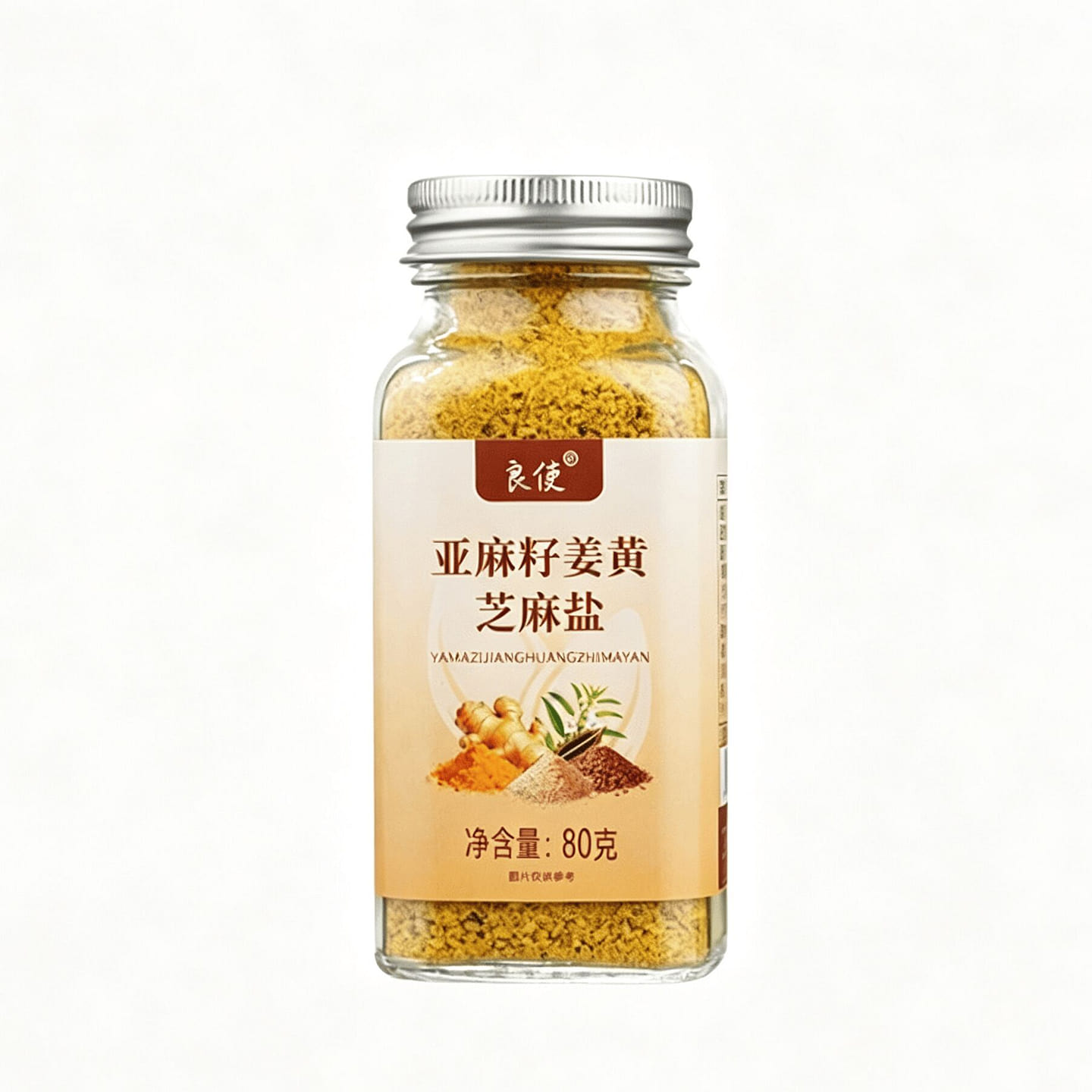 80g of flaxseed, turmeric, sesame, and salt 80 g