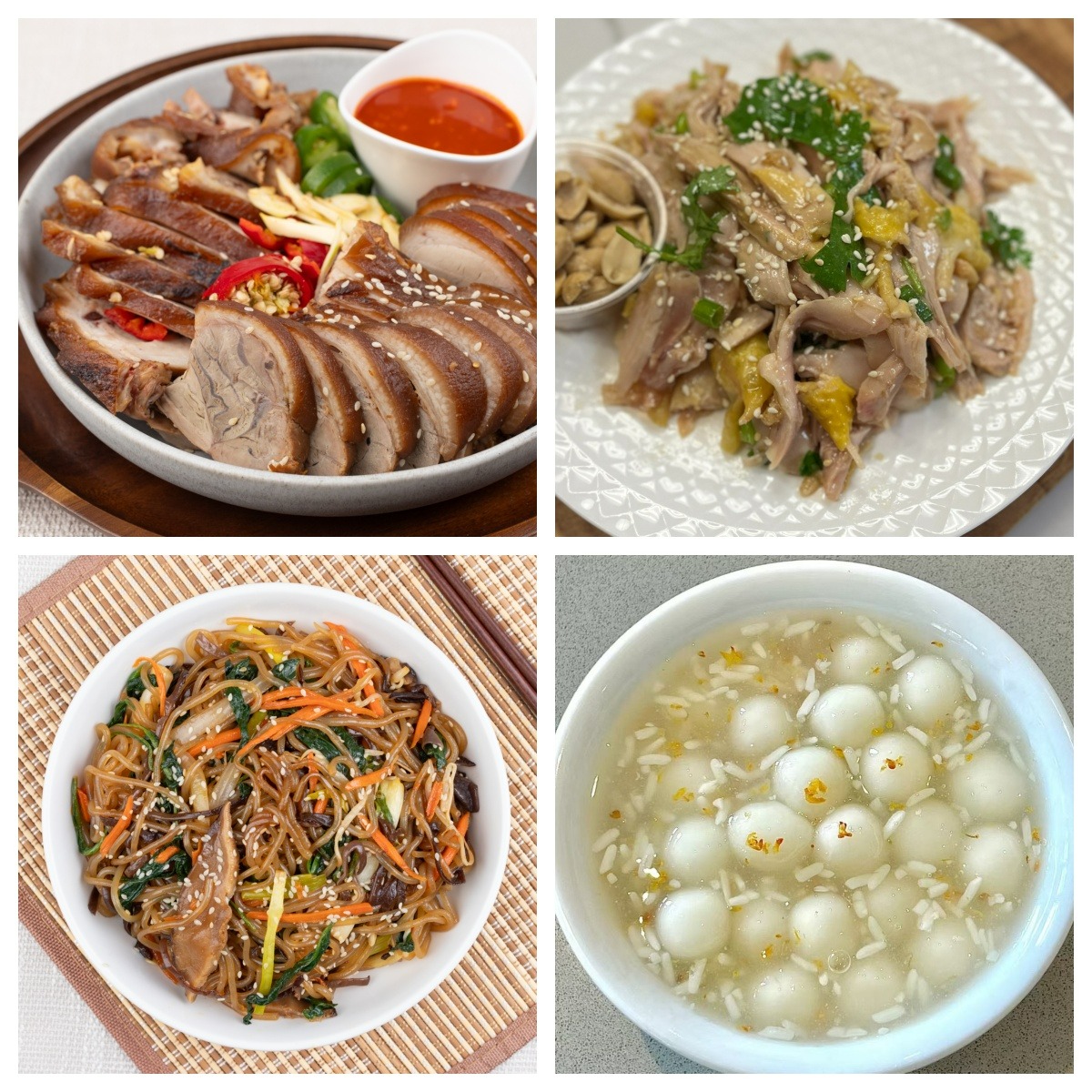 新春套餐(猪蹄+手撕鸡+杂菜粉+酒酿圆子) 1 份