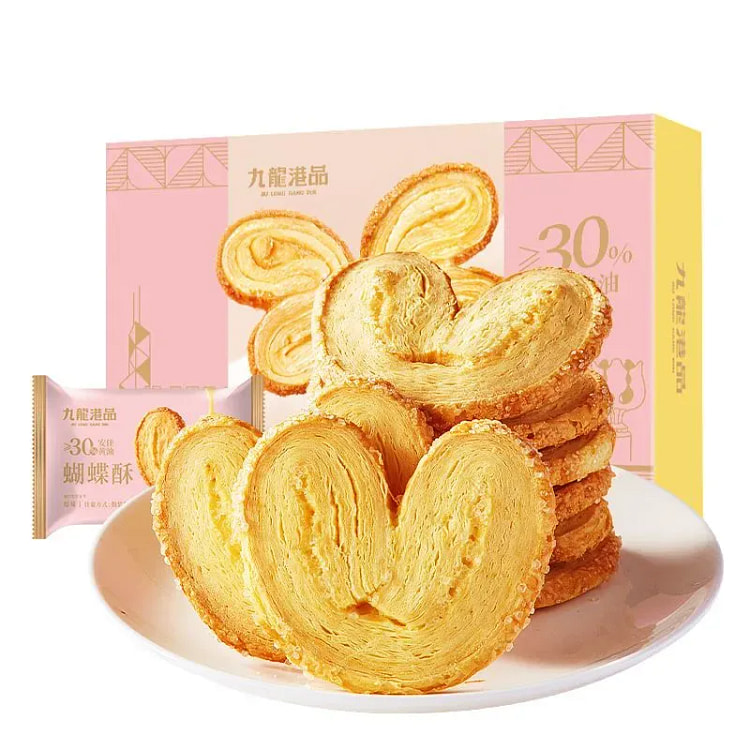 九龙港品蝴蝶酥传统老式千层酥饼干180g*1盒 180 克