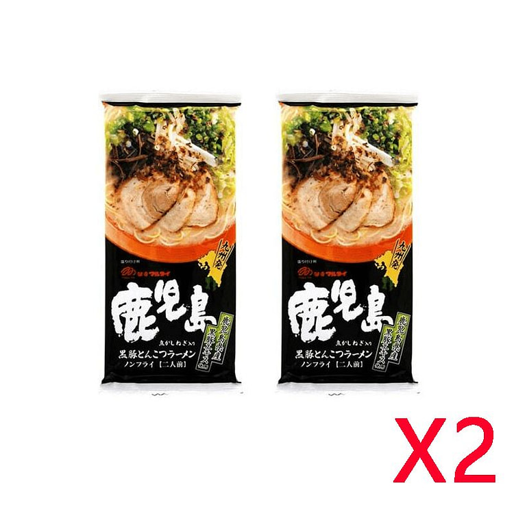 丸太 鹿児島黒豚骨ラーメン 1 人前 2箱 1 個