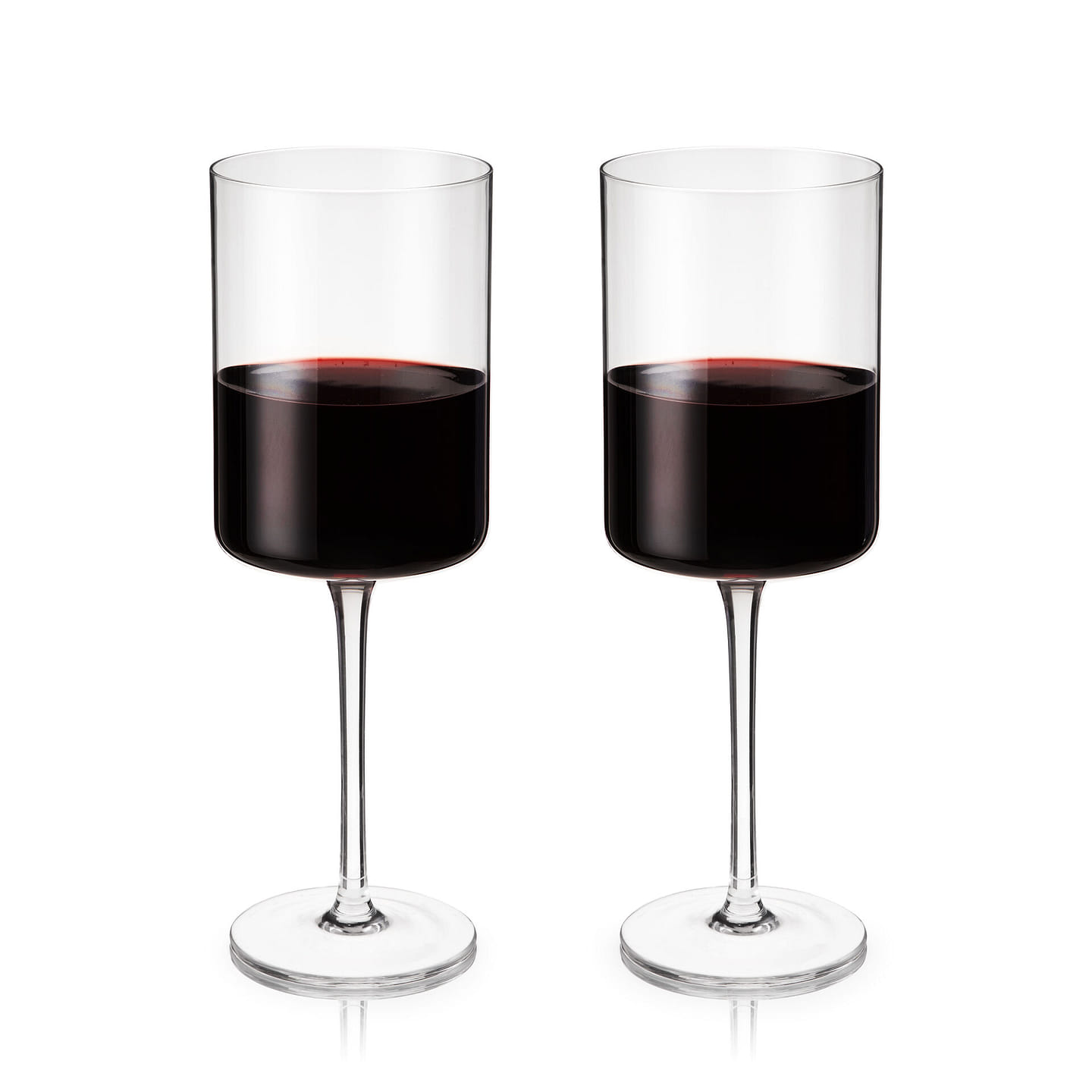 Viski Laurel Red Wine Glasses, Crystal Stemmed Tumblers Glassware for Wine or Cocktails, Top Rack Dishwasher Safe, 18 Oz, Set of 2 18 盎司