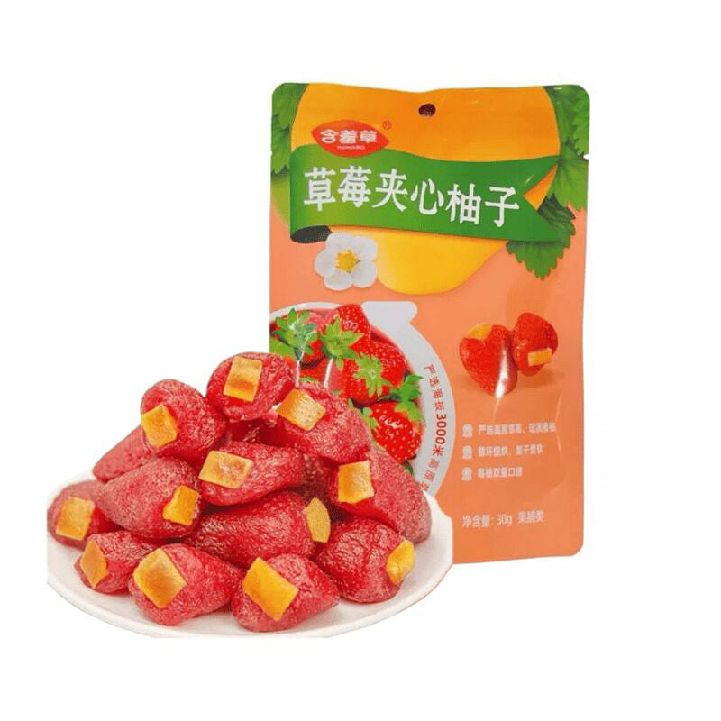 含羞草 草莓夹心柚子果肉蜜饯 30g*2袋 60 克