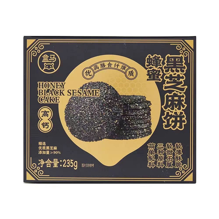盒马 蜂蜜味黑芝麻饼 235g*1盒