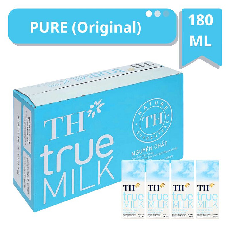 [TH] Sữa tươi tiệt trùng nguyên chất TH true Milk - 180ml (48 Hộp) 1 box