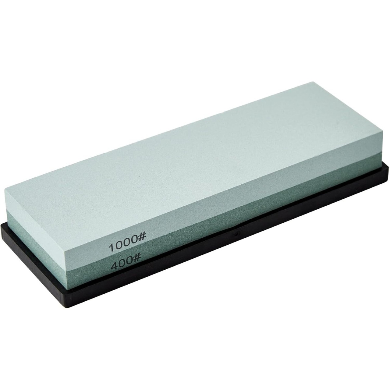 Knife Sharpening Stone with Non-slip Rubber Base, 400/1000 Grit