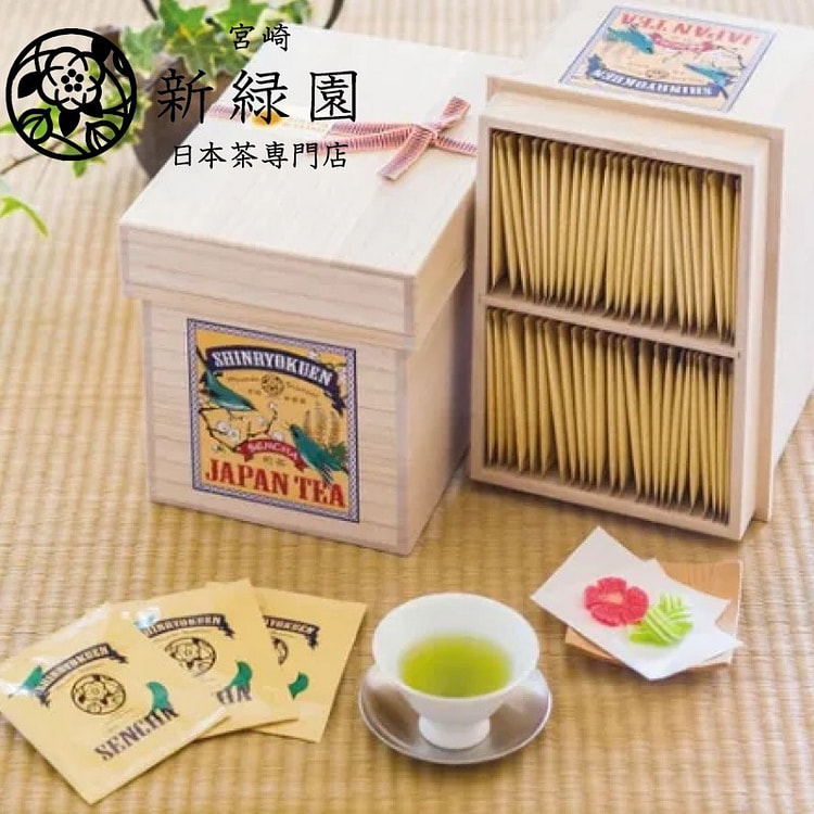 真绿园煎茶茶包木盒装 3g x 100p